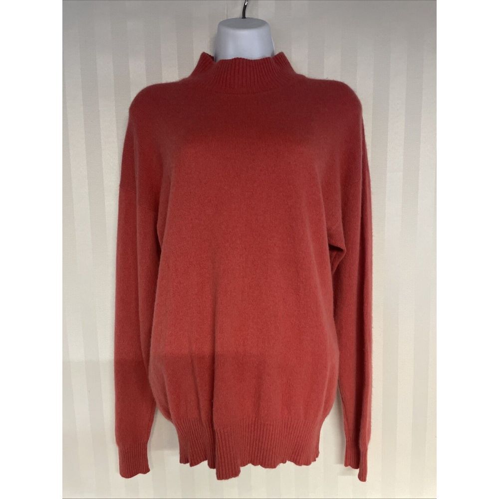 CHARTER CLUB 100% CASHMERE 2-PLY RED CREW NECK ,LONG SLEEVES SWEATER M